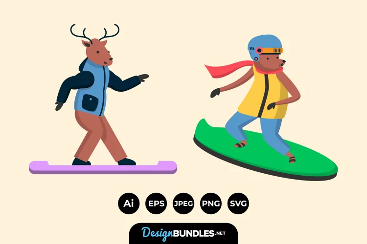 Animal Snowboarding
