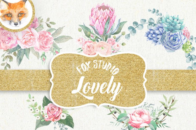 Floral Watercolor clipart, flower clipart, pink clip art