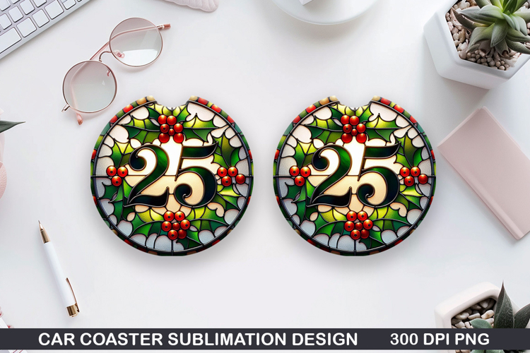 Christmas Car Coaster Sublimation| Christmas Coaster PNG