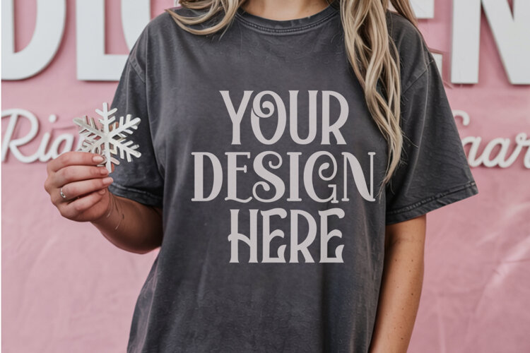 Pepper Comfort Colors 1717 Christmas Mockup, CC 1717Comfort example image 1