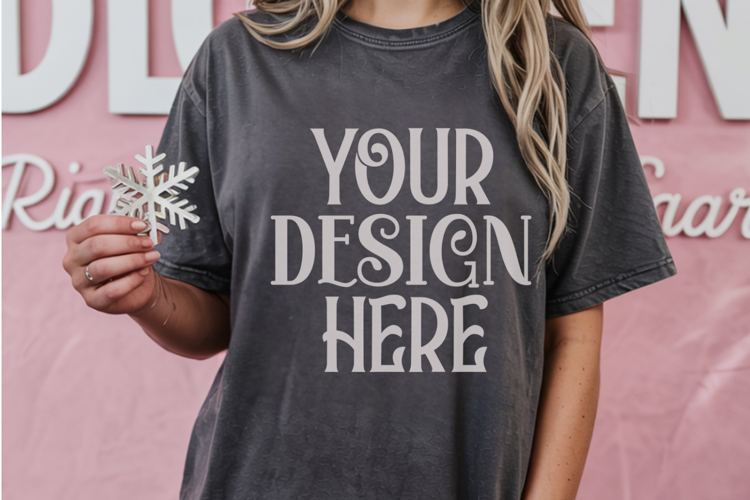 Pepper Comfort Colors 1717 Christmas Mockup, CC 1717Comfort