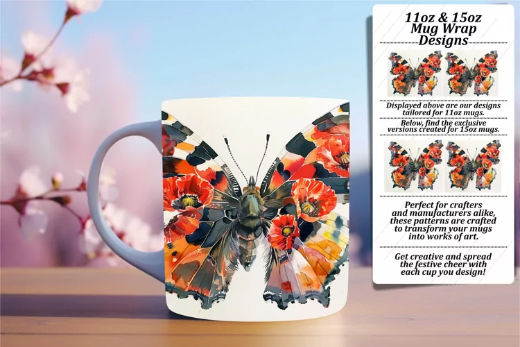 Tranquil Springtime: Butterfly Mug Serenity - 11oz & 15oz