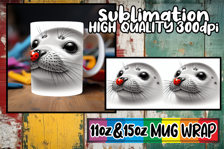 Serene vibes 11oz 15oz sublimation wrap, Cute Animals