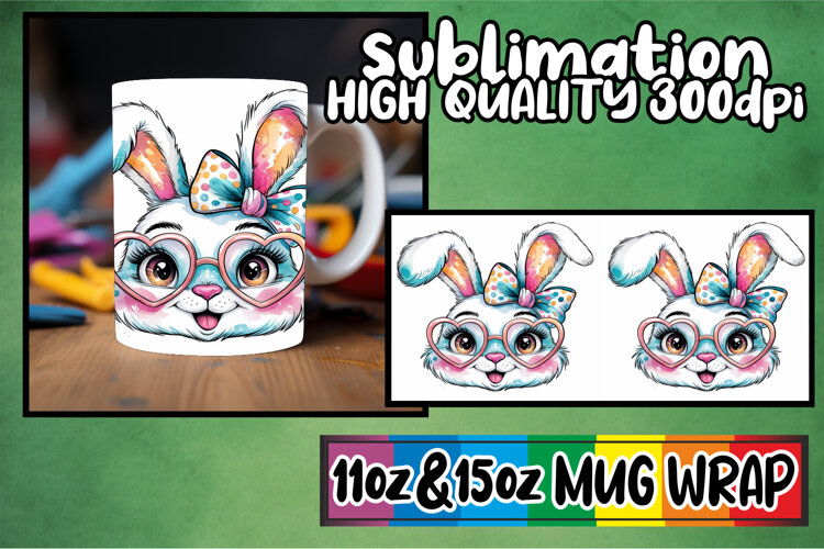 Blissful memories 11oz 15oz mug wrap, Easter Bunny example image 1