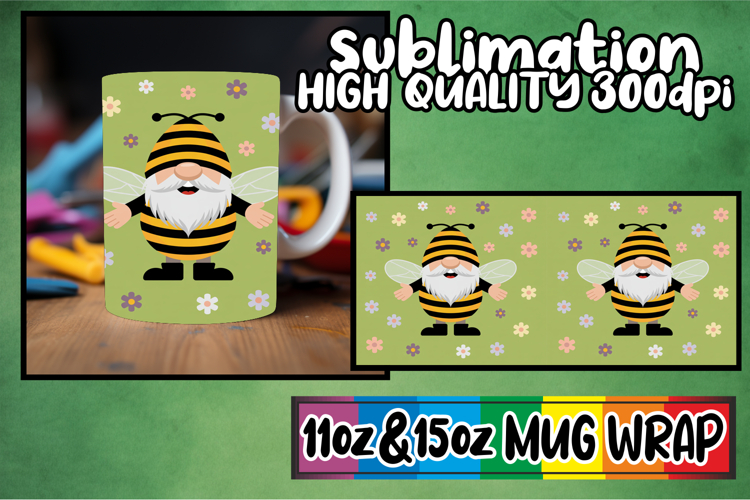 Refreshing moments sublimation mug wrap, Gnomes