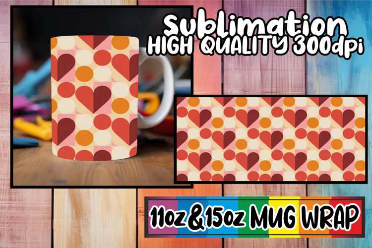 Radiant evenings 11oz 15oz sublimation wrap, Valentine's Pat
