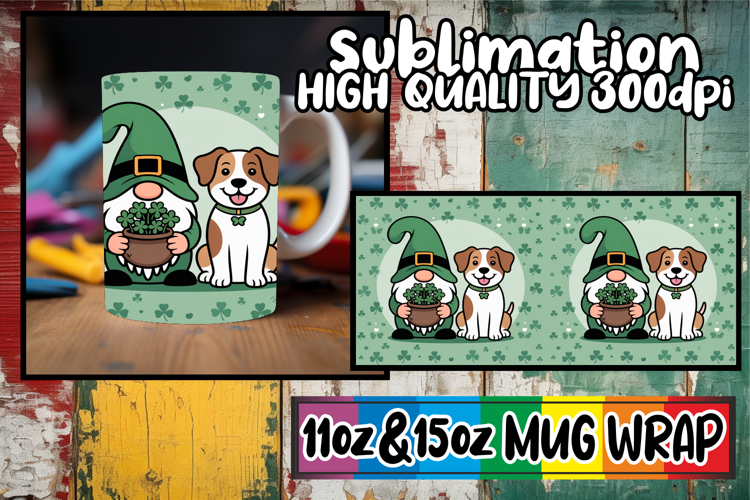 Cozy vibes 11oz 15oz mug wrap, St Patricks example image 1
