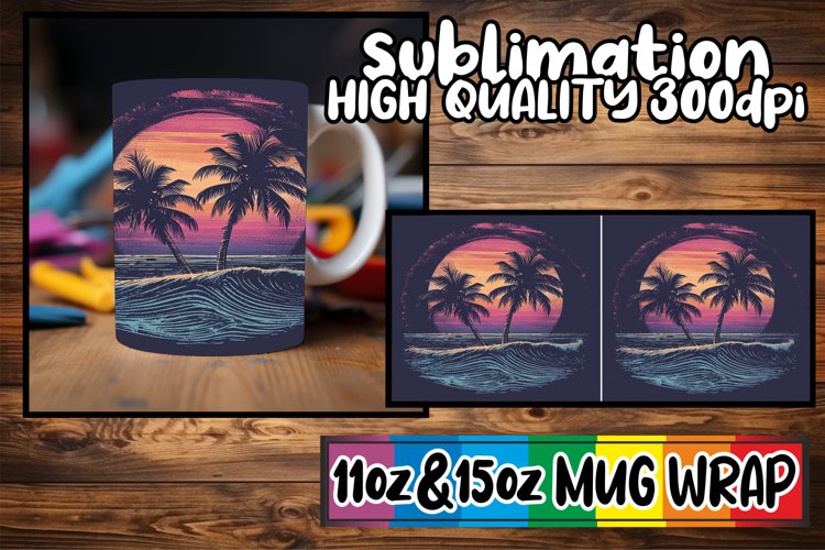 Retro Blossoms: Spring Mug Wrap SublimatioRetro Springtime B example image 1