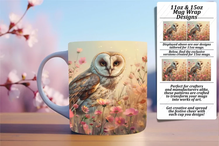 Spring Songbird Owl Mug Sublimation