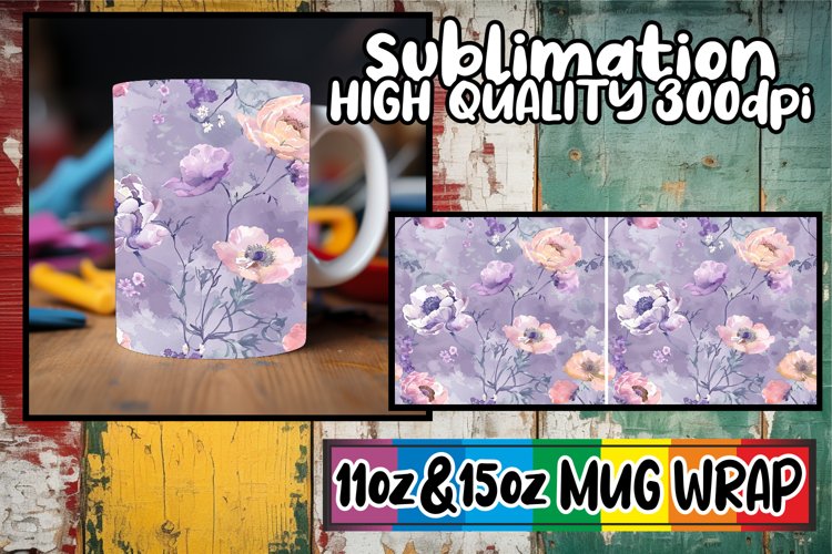 Springtime Abstract Paint Strokes Mug Wrap 11oz 15oz example image 1