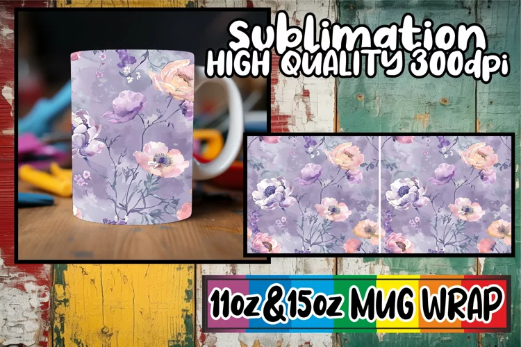 Springtime Abstract Paint Strokes Mug Wrap 11oz 15oz