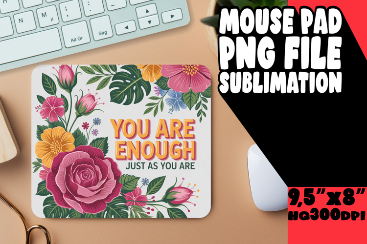 Timeless desk PAD Classic Design, Flower Quote
