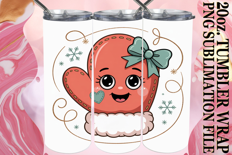 Joyful Nights 20oz tumbler wrap, Cute Christmas