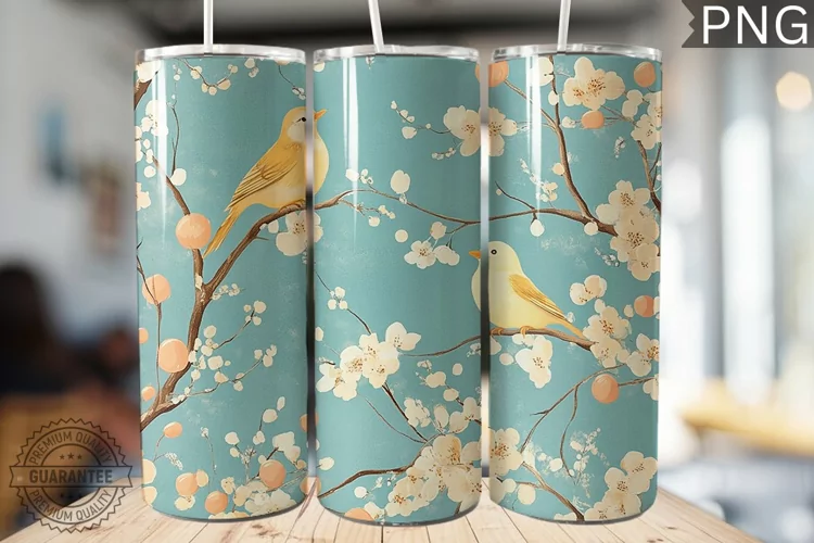 Spring Easter Tumbler Wrap - High Quality 300 Dpi