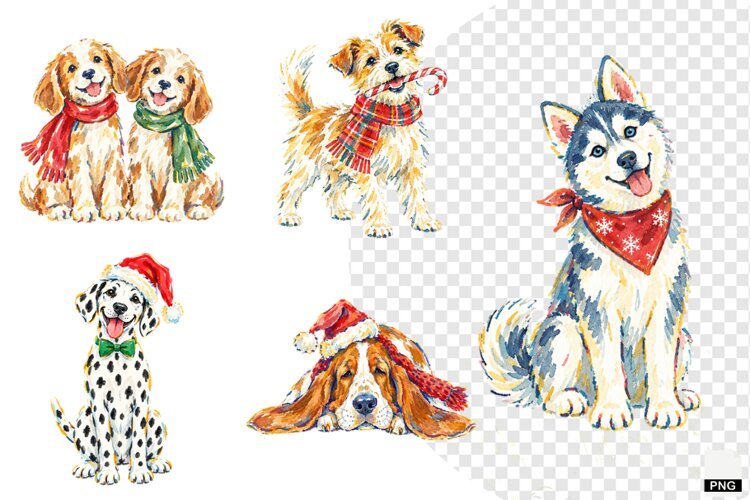 Christmas Dogs PNG example image 1