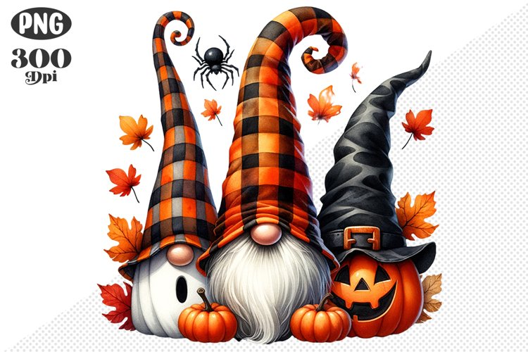 Halloween Gnomes Sublimation - Clipart PNG Design