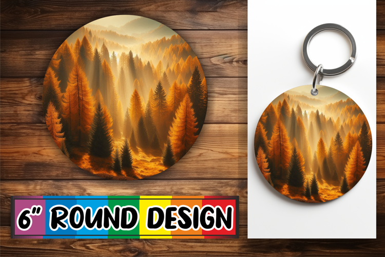 Sweet Keychain Round Design, Autumn
