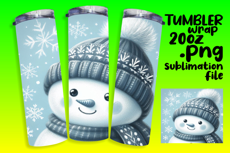 Personalized Tumbler Artwork , Snowman