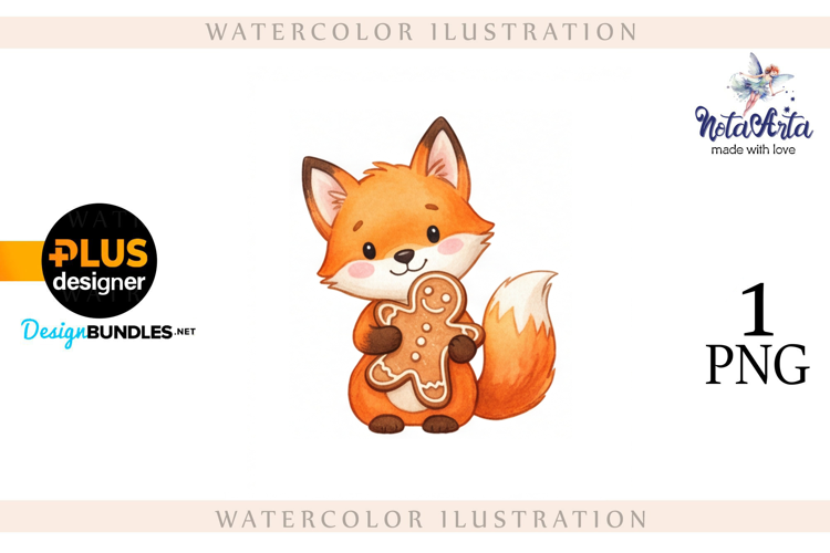 Illustration of a cute Christmas fox