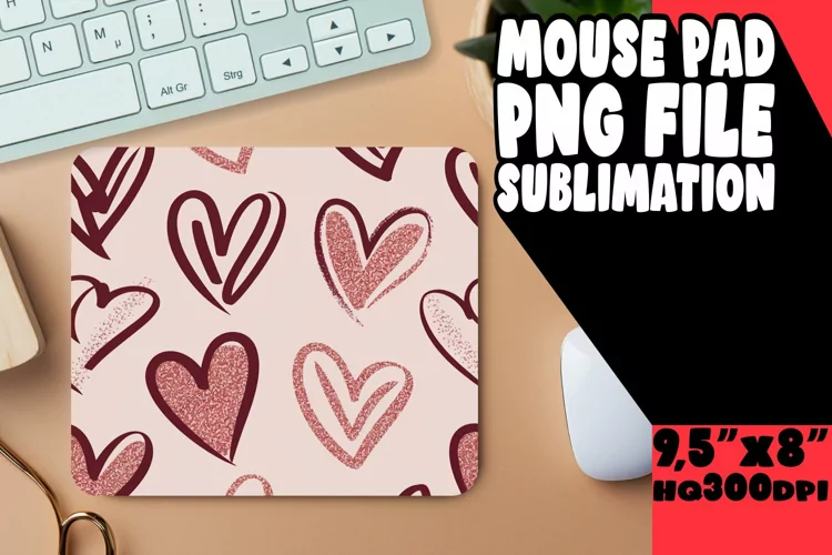 Enchanted Mouse Mat Sublimation, Heart