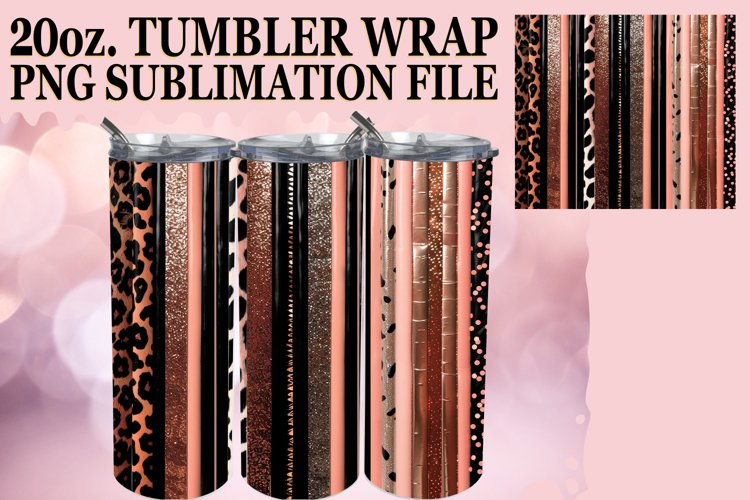 Unique 3D Leopard and Flower Tumbler Wrap Art