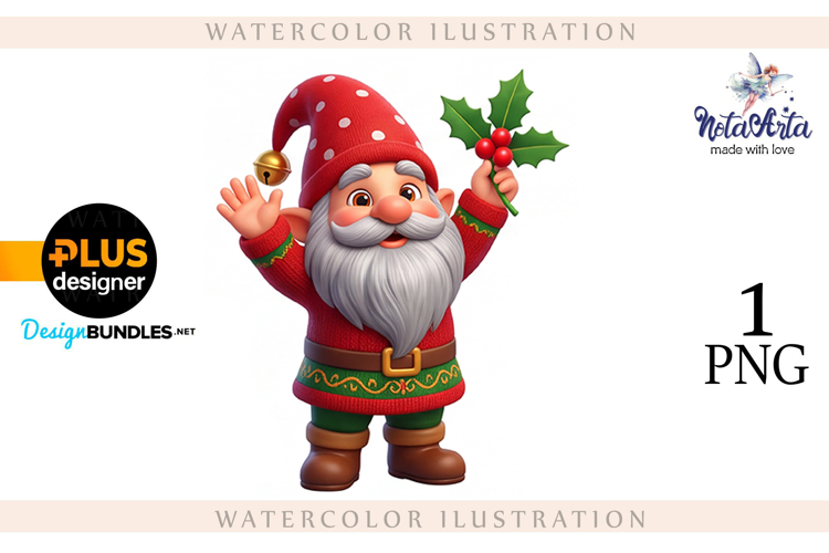 Watercolor Christmas gnomes, Christmas Gnomes