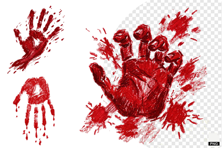 Halloween Red Handprints & Splatters PNG
