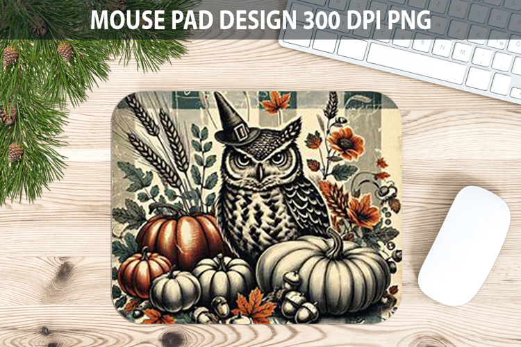 Owl Mouse pad Sublimation - Thanksgiving PNG Design