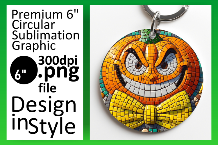 Vibrant Circle PNG Sublimation Design , Cute Pumpkin example image 1