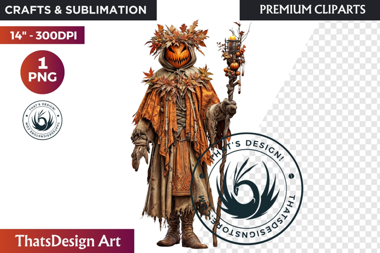 Fantasy Autumn Guardian - Epic Fall Character Clipart PNG