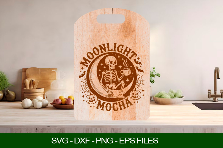 Moonlight mocha Cutting Board SVG