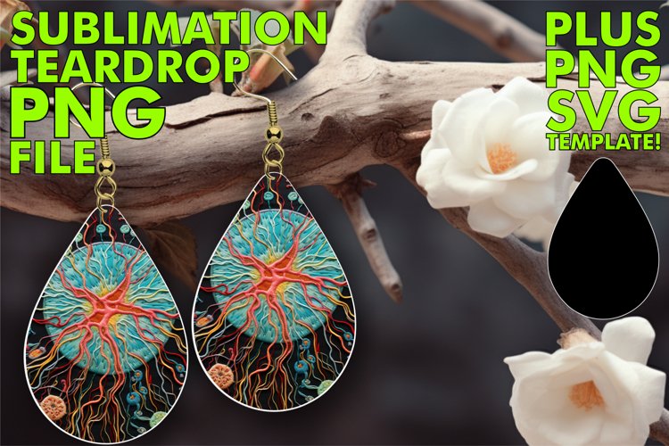 Embroidered Teardrop Earring Art example image 1