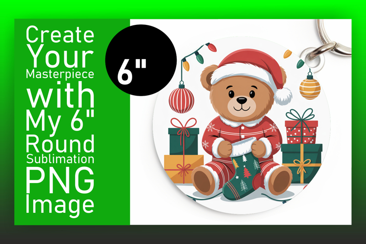 Gorgeous Circle Design Keychain PNG , Cute Bear