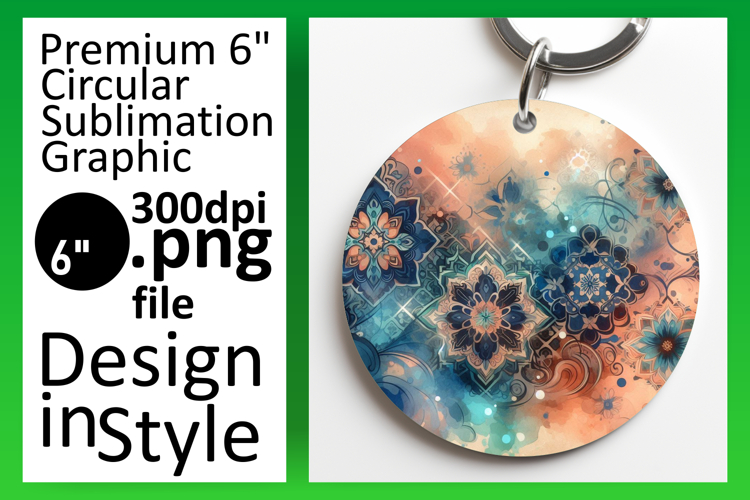 Vibrant Circle PNG Coaster Artwork , Watercolor Patter