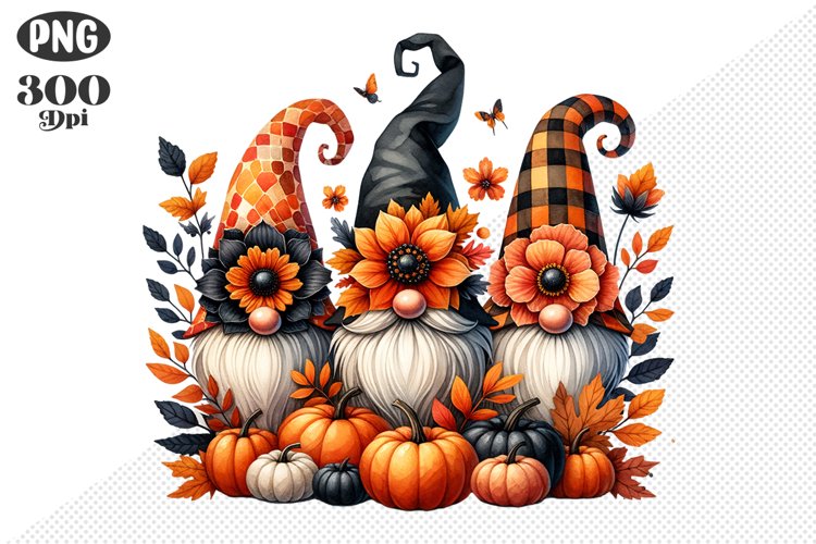 Halloween Gnomes Sublimation - Clipart PNG Design