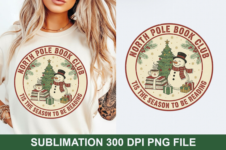 North Pole Book Sublimation - Christmas PNG Design