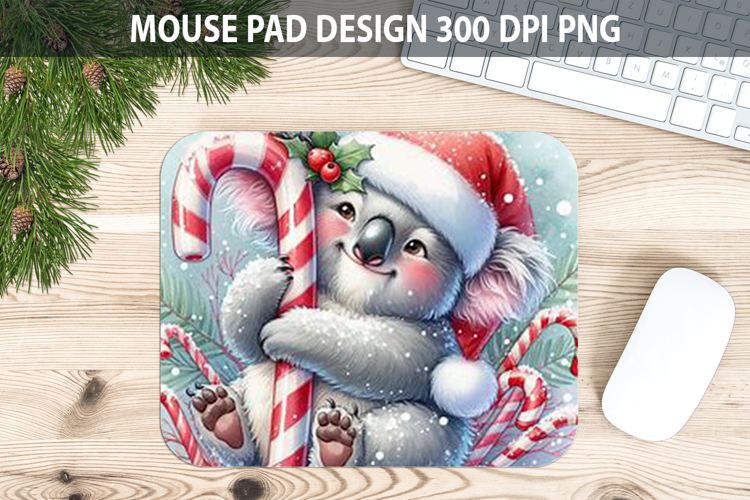 Koala Mouse pad Sublimation - Christmas Animal PNG Design