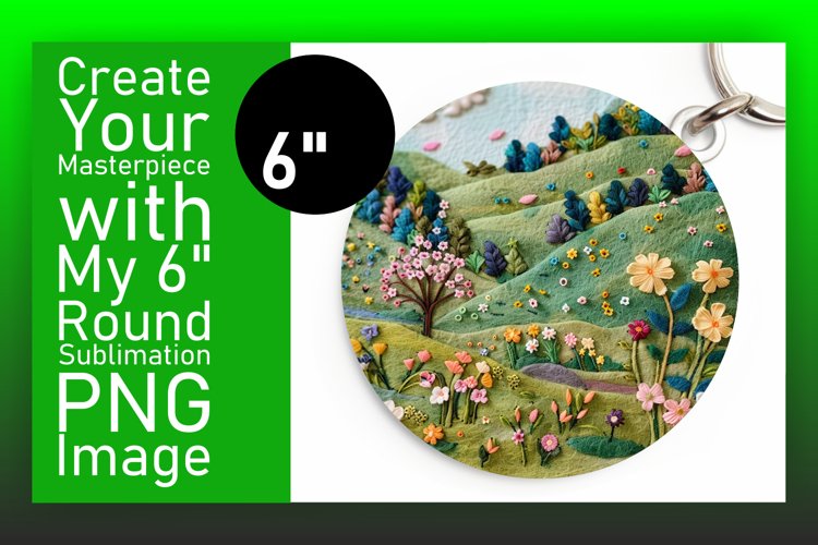 Scenic 3D Round Design Sublimation Summer example image 1