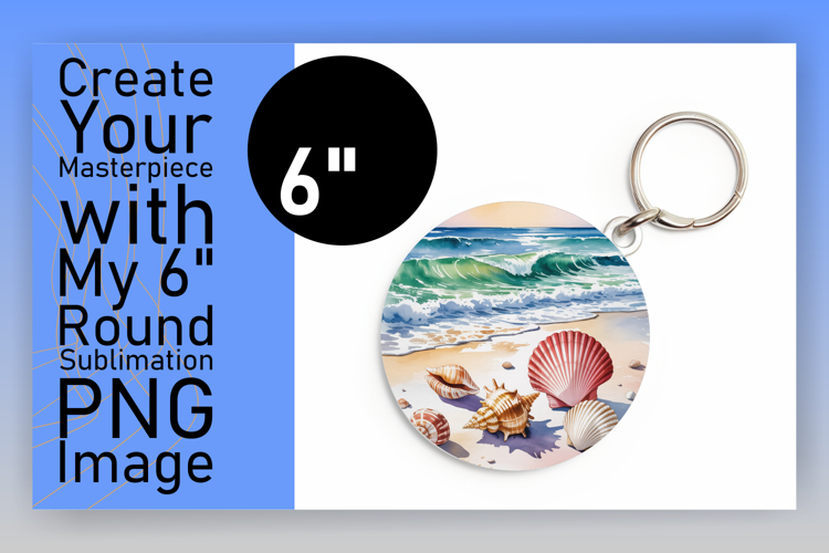 Elegant Car Coaster Round PNG Design , Summer Beach