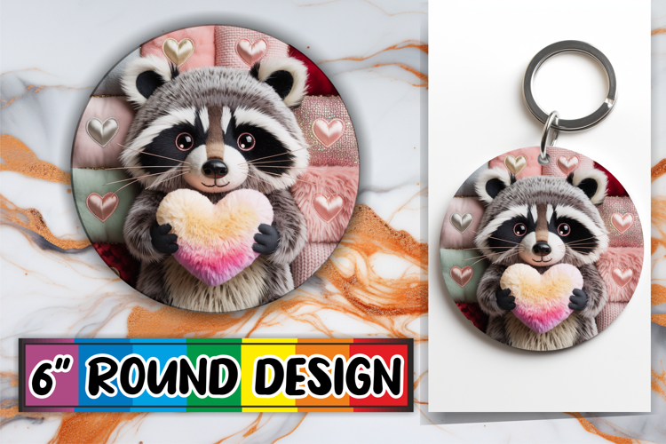 Blissful Keychain Sublimation, Valenines Animals