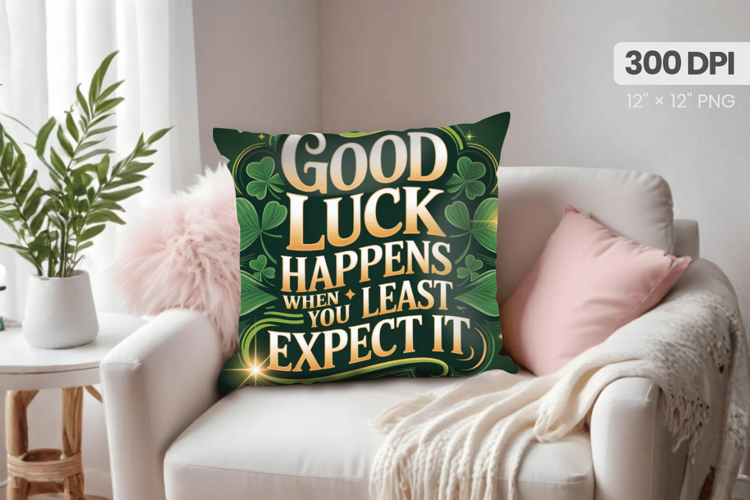 Good Luck Happens When You Least Expect It Pillow PNG Sublim
