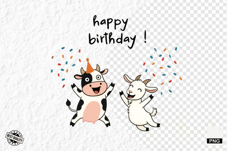 Happy Birhday Farm Animals Clipart
