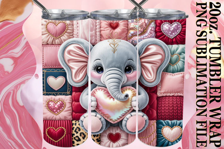 Joyful Spirits 20oz tumbler wrap, Valenines Animals