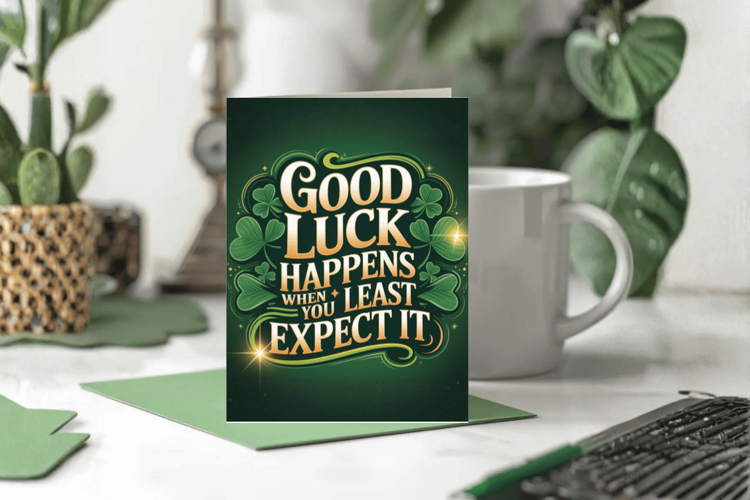 Good Luck Happens When You Least Expect It Greeting Card PNG