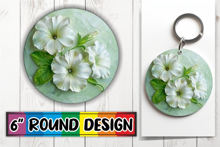 Floral Tranquility: 3D Circle Design Sublimation