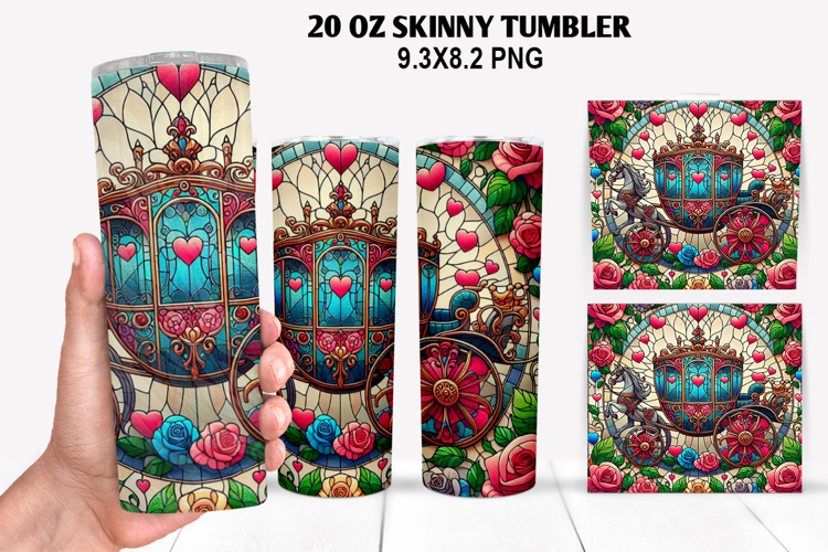 Valentine Skinny Tumbler 20oz Wrap Design, Valentine Tumbler