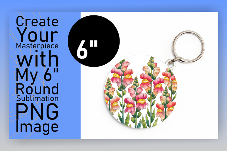 Artful Circle Design for Keychains , Flowers