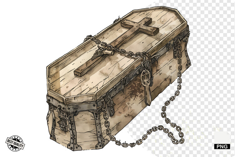 Watercolor Gothic Halloween Clipart example image 1