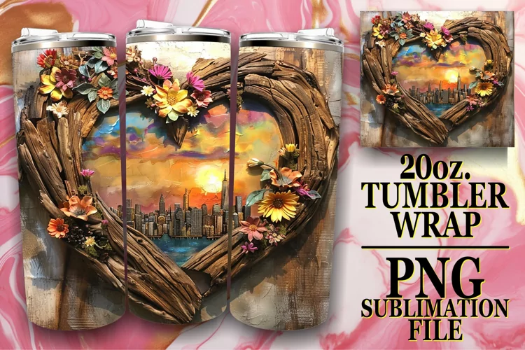 Flower Cascade Tumbler Wrap Sublimation - Woodland Charm