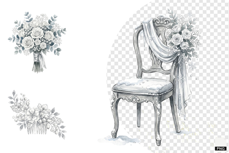 Snowy Romance Wedding Clipart